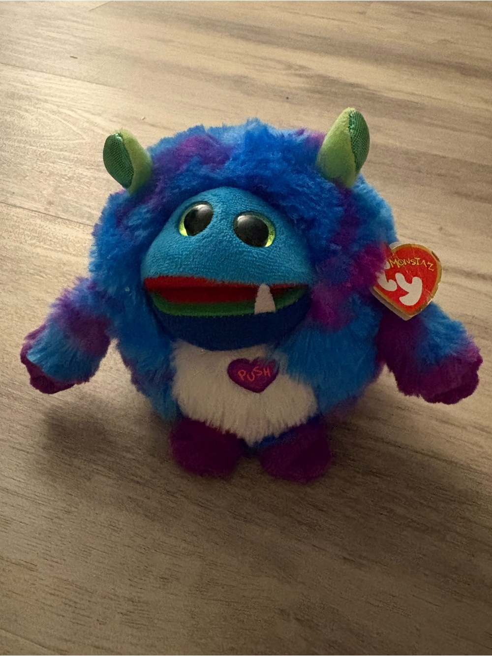 Toothy TY Monstaz Blue Stuffed Animal NWT 2012
